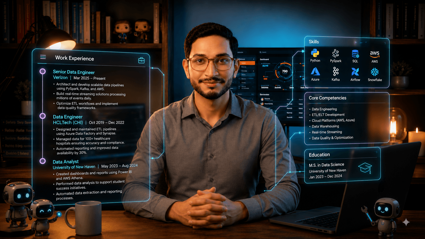 Nikhith Krishna Vinduru in his home office setup